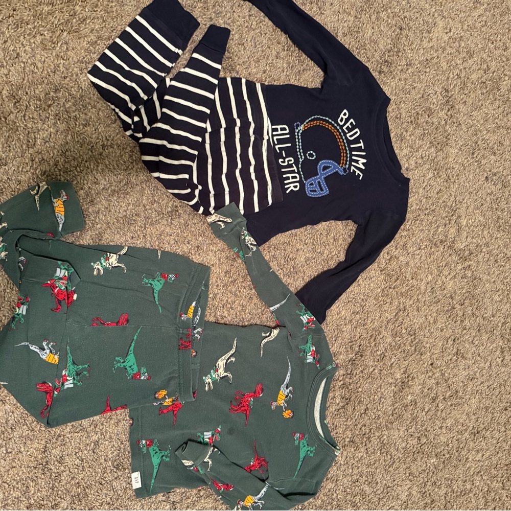 Kids Pajama Set with Dinosaurs and Stripes 2T